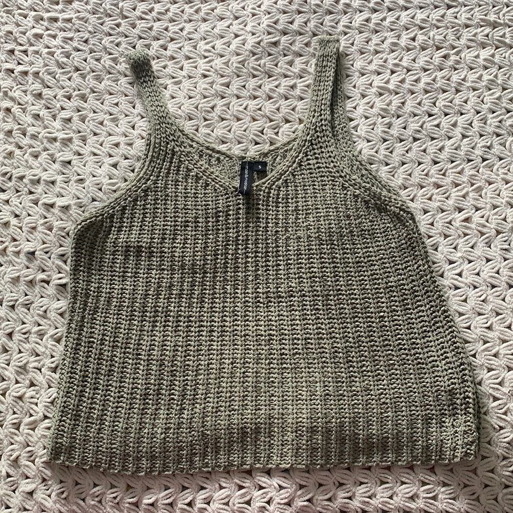 Muted green crochet top